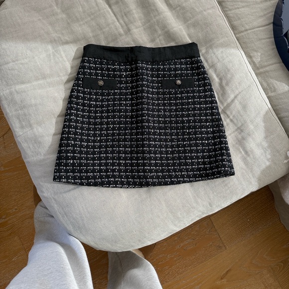 Black Knit Cardigan with White Trim by Sandro - Picture 5 of 5